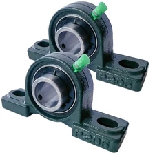 2 Pack UCP205-16 Pillow Block Mounted Ball Bearing - 1" Bore - Solid Cast Iro...