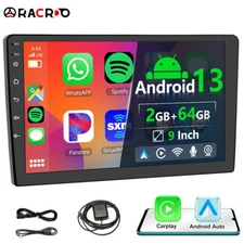 2+64GB 9" Android 13 Carplay GPS Navi WiFi 2Din Touch Screen Car Stereo Radio