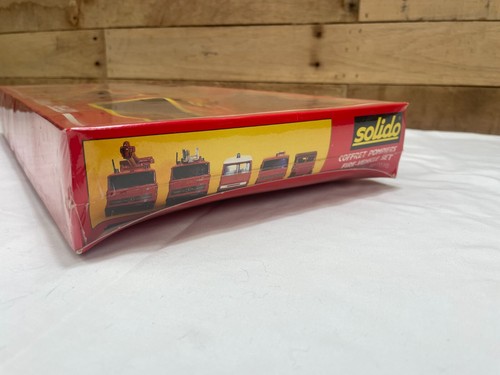 VINTAGE 1970s SOLIDO NO 7010 COFFRET POMPIERS FIRE VEHICLE GIFT SET NIB DIECAST - Picture 10 of 11