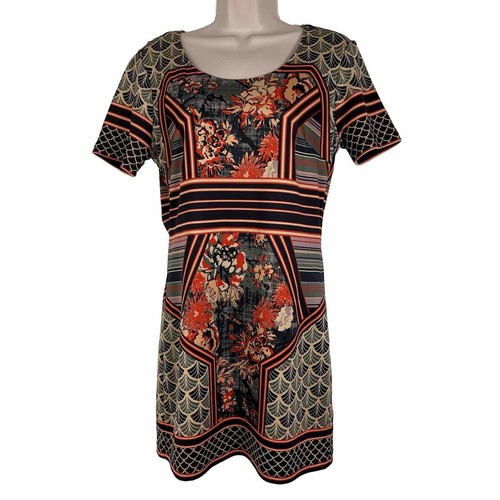 Forever 21 Dress Women's Medium Short Sleeve Above Knee Mini Geometric Floral