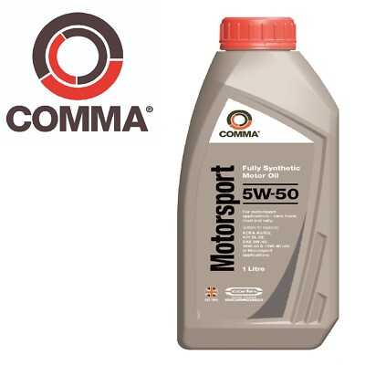 COMMA Motoröl 5W-50 Vollsynthetik – 1 Liter Für Anspruchsvolle Motoren Und Motorsport