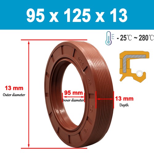 FKM Rubber Brown Oil Seal Metric Size Rotary Shaft Seal , ID 92mm to 125mm Shaft - Picture 46 of 255