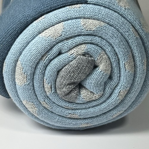Bio Baumwolle Baby Decke Strick Double Face Lassig Glitzer Hellblau Neu mit Etikett 30x40" - Bild 5 von 12