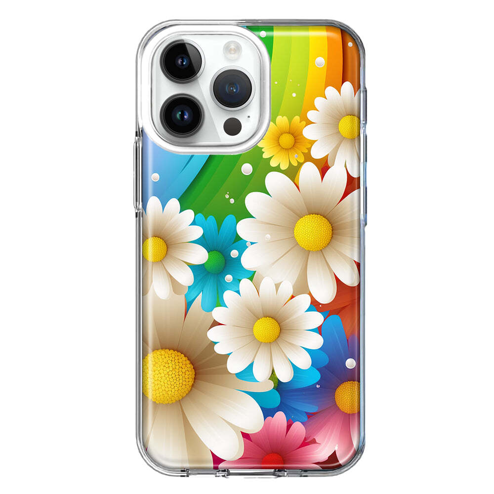 Case for Apple iPhone 15 Pro Max Colorful Rainbow Daisies