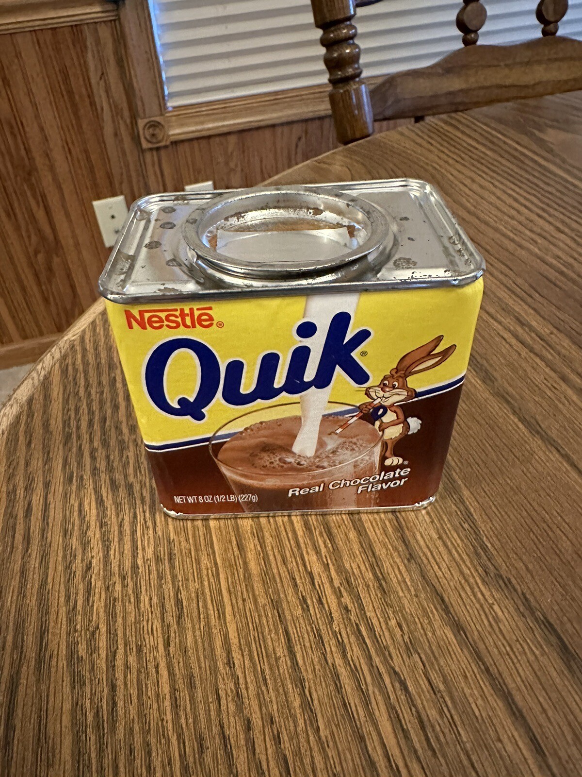 Vintage Nestle Quik Tin Container 8oz Bunny Chocolate Mix RARE BANK eBay