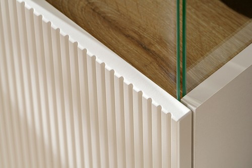 Wohnwand CATALINA mit Rillenfront und Bio Ethanol Kamin LED und Push - Click - Bild 19 von 74