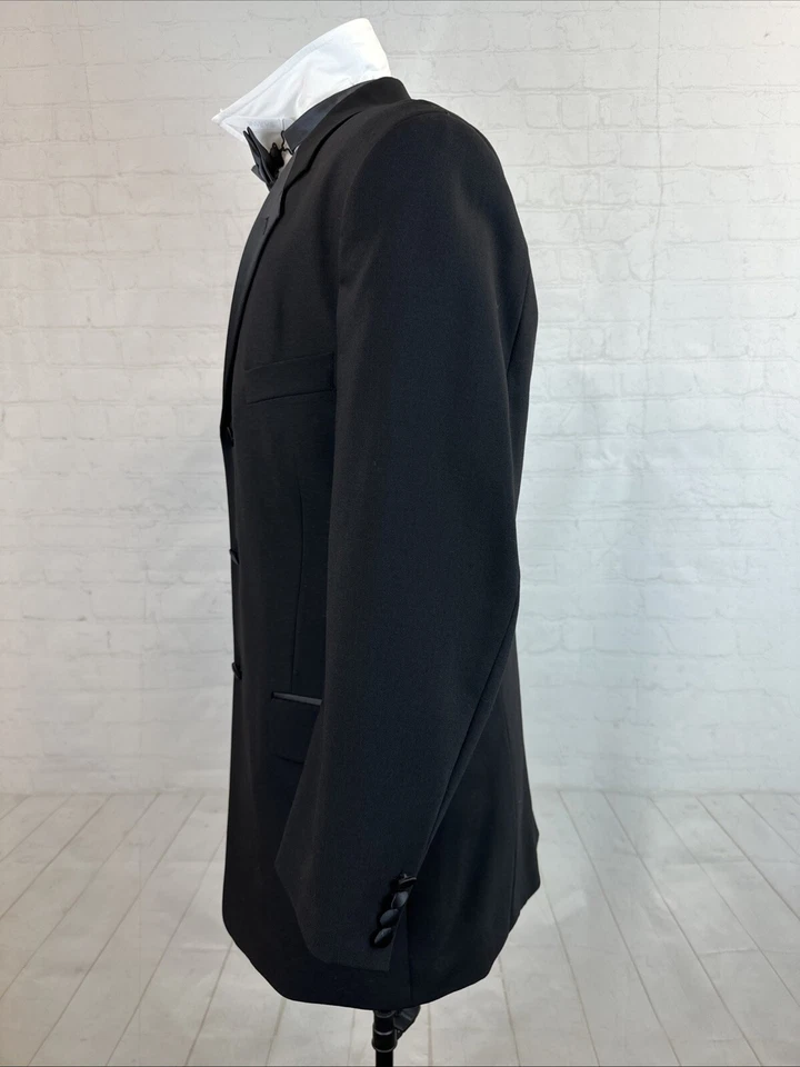 Pierre Cardin Men’s Tuxedo Suit 41R 35X30 Black Wool Formal Wear Athletic Fit - Image 3 of 4
