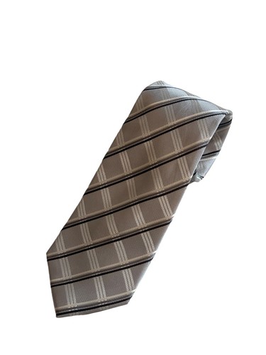 Men's Silve Striped Lord R Colton ROYAL LABEL Neck Tie - Silver, Gray, Black!!! - Picture 2 of 5