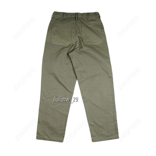 Pantaloni Uomo Vintage WWII USMC MARINES HBT Verde Replica Esercito Campo Nuovi - Foto 7 di 17
