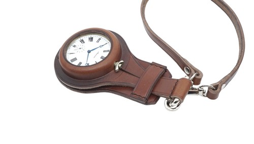 NEW BROWN WW1 times Leather case for pocket watch 50 mm - Picture 6 of 9