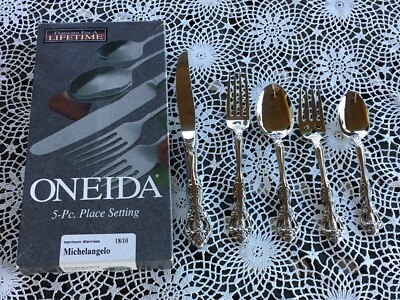 ONEIDA MICHELANGELO 1-5 PC SET-FLATWARE SILVERWARE STAINLESS-FORKS-SPOONS