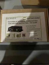 Syncom KA-EOCP-T Ethernet Over Coax Transmitter with PoE Media Converter