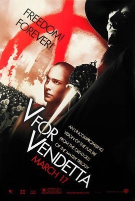 V FOR VENDETTA (2006) SET OF 4 ORIGINAL ADVANCE ONE-SHEET MOVIE