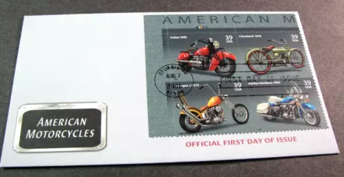 US Stamp FDC Scott# 4085-4088 American Motorcycles 2006 Used PL47