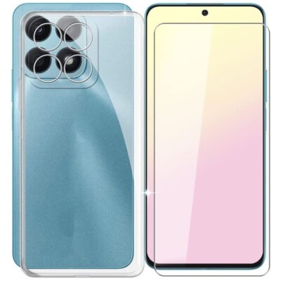 HANDY SCHUTZ HÜLLE TPU + DISPLAY GLASFOLIE SCHUTZGLAS Für HONOR X8a X 8a LCD