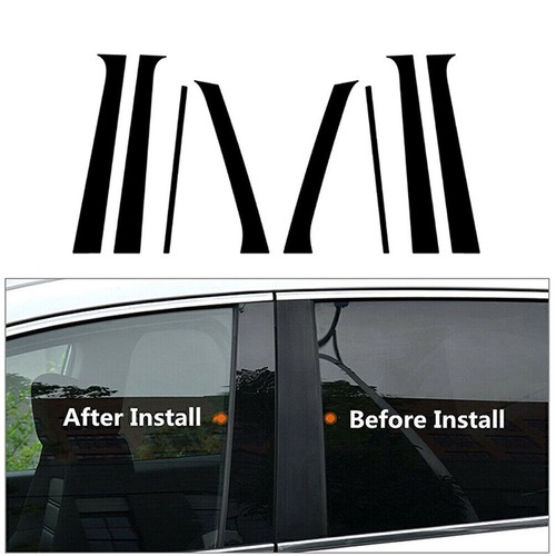 8x Gloss Black Pillar Posts Window Trim Cover Fit For Hyundai Santa FE 2007-2012 - Picture 2 of 11