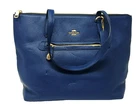 COACH Taylor Pebbled Blue Leather Large Tote Bag/Travel Hand Bag for Women
