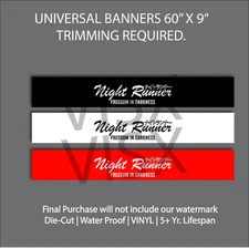 Night Runner sun strip Windshield BANNER Vinyl Decal Car Sticker jdm 