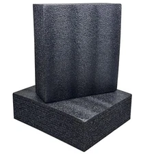 2 PCS 12x10x3.5 inch Cuttable Polyethylene Foam Block Black Packing Padding