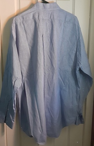 Ralph Lauren Blue White Gingham Men's Casual Shirt Size L L/S Button Down - Picture 5 of 5