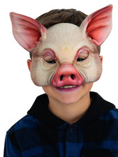 Child Pig Mask Fancy Dress World Book Day Kids Costume 3 Little Pigs Accessory