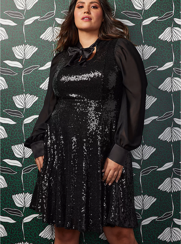 Torrid SYLVIA MOLLIE MINI DRESS - MESH SEQUIN BLACK Size 10 NWT | eBay