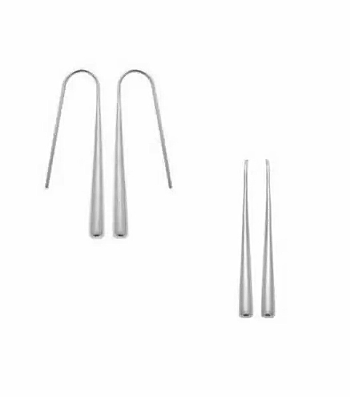 Boucles d'oreilles goutte argent massif 925 rhodié anti-ternissement