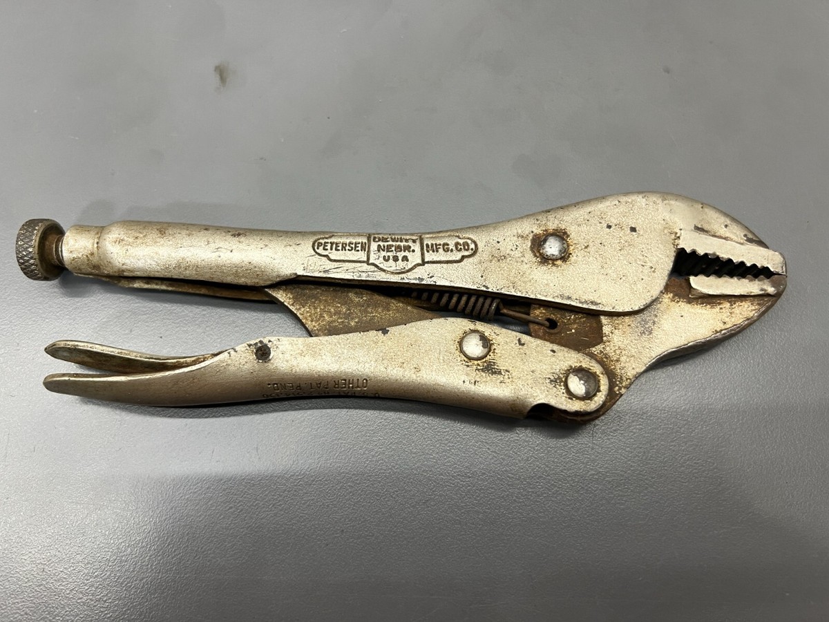 R) VINTAGE PETERSEN DEWITT VISE GRIP STRAIGHT JAW LOCKING