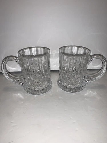 Vintage Cristal D’Arques-Durand Crystal Mugs France Set Of 2