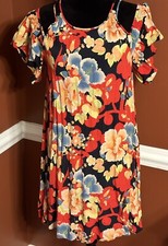 Loft Cold Shoulder Floral Print Sun Dress XS
