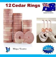12pc Moth Cedar Wood Rings Repellent killer Hanger Anti Mildew Drawers Deterrent