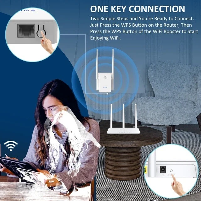 Wifi Extender Repeater Wireless Router Range Network Signal Booster UK 300 Mbps - Image 4 of 4