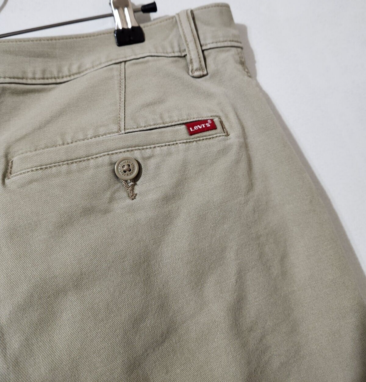 Levis Pants Men 32x34 Beige XX Chino Standard Taper Stretch Flex Casual Everyday
