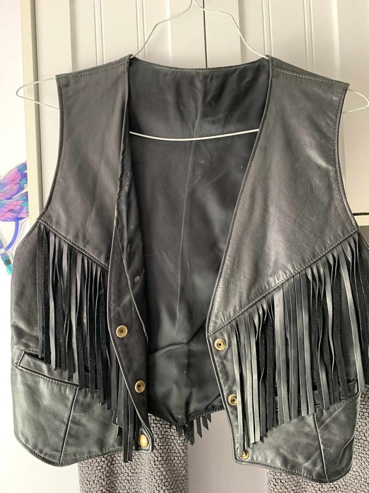 90s leather vest