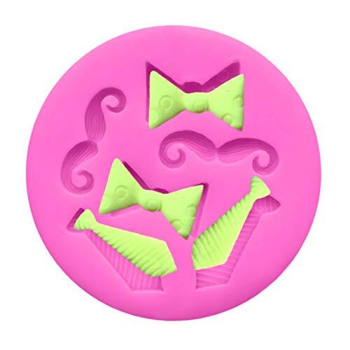 Luckycivia 4 PACK Bow Ties Beard Mini Silicone Candy Chocolate Fondant Mold S... - Picture 3 of 6