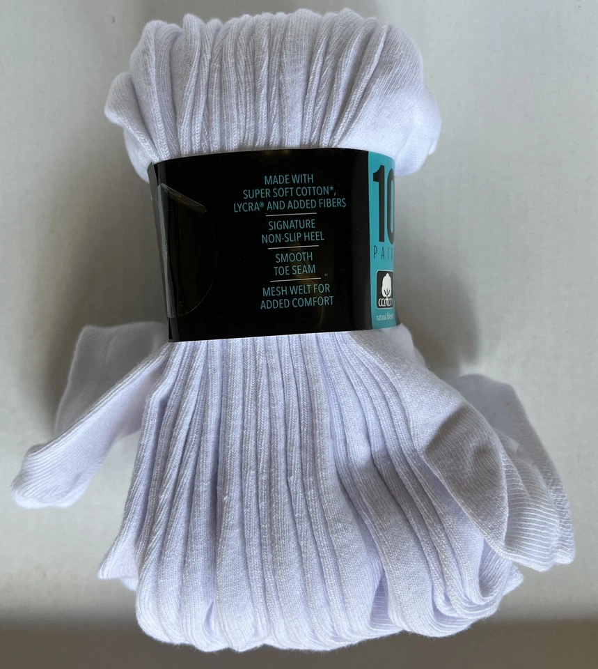 Женские носки K. Bell No Show, размер обуви 5,5–10, 10 пар, белые - Изображение 3 из 4