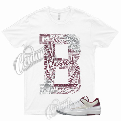 BLESSED T Shirt to 2 Low Cherrywood Red Light Steel Grey Bordeaux Maroon Dunk 1