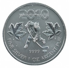2010 Canada 5 Dollars 1 Oz Maple Leaf Vancouver Olympics World Coin- Silver *088