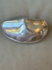 Antique Hallmarked Thailand? 90 Sterling Silver 4.25” Hinged Clam Shell Box