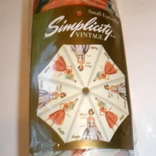Simplicity Vintage Small Retro Umbrella  Women in Vintage Dresses Pattern