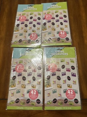 Lot Of 4 Packs 80's Hanging String Decorations 6 Per Pack 7' Long 80s Decoration