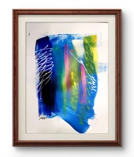 Original Art Control 7 14x11  Street Art Style Abstract Painting on Paper