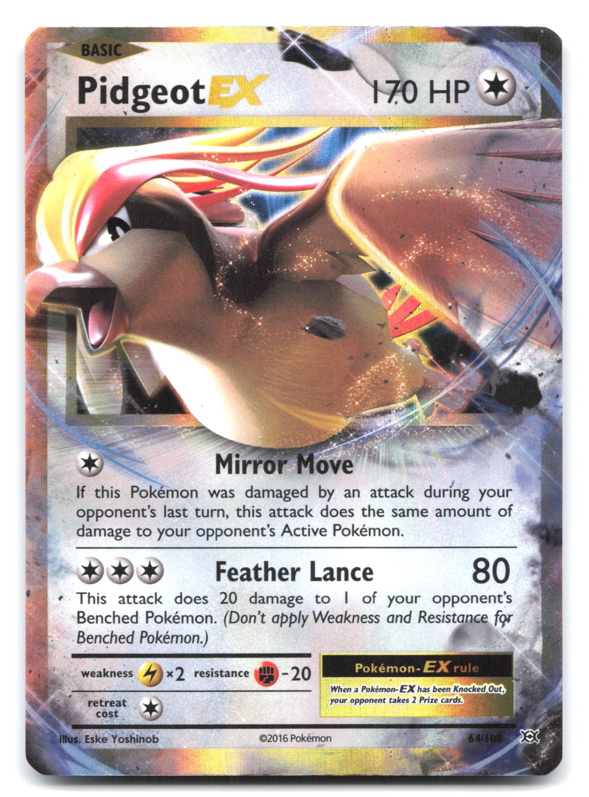 Pidgeot EX 64/108 Holofoil Ultra Rare XY - Evolutions