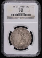 1812/1 Capped Bust Half Dollars NGC XF-45 O-102 Small 8