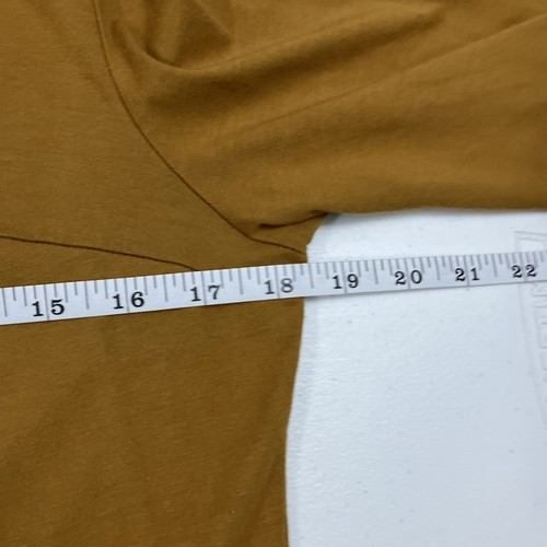 Andrea Jovine Women’s 3/4 Blouse Ruched Neck Mustard Yellow Size Med - Picture 6 of 6