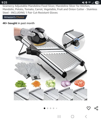 Gramercy Kitchen Co. Adjustable Stainless Steel Mandoline Food Slicer OPEN BOX