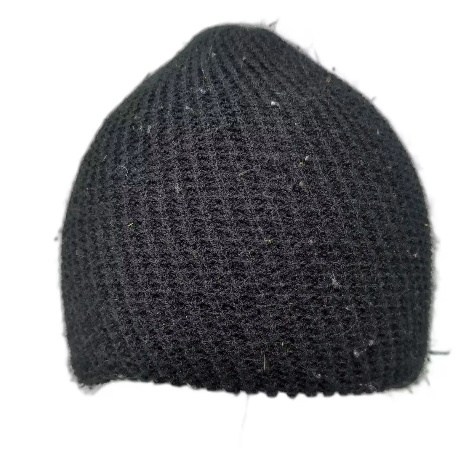 Black Beanie Hat One Size Ribbed Knit Solid Stretchy Warm Winter Classic Daily