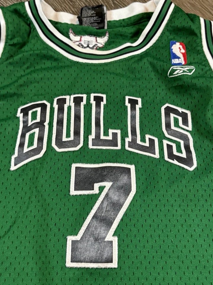 Vintage Reebok Chicago Bulls Ben Gordon #7 Jersey Green Youth Large - Image 3 of 4