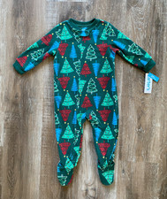 CARTER'S nwt Christmas Tree Fleece One-Piece Footed Pajamas Infant 18 Months NEW