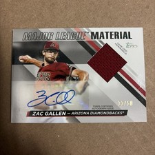 2024 Topps MLB Materials Auto Zac Gallen Auto 33/ 50 Arizona Diamondbacks